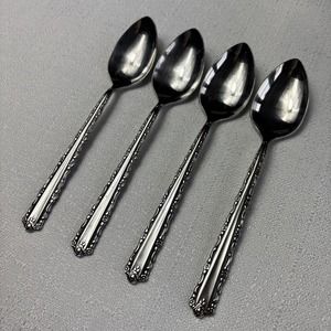 Oneida‎ Cherie Set of 4 Teaspoons Deluxe Stainless Flatware Glossy